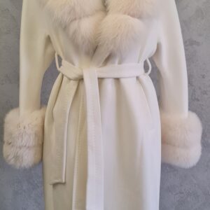 Płaszcz damski z kaszmiru- naturalny lis